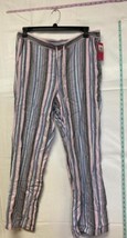 MSRP $89 Vince Camuto Stripe Linen Pant Natural Size Large - £23.63 GBP