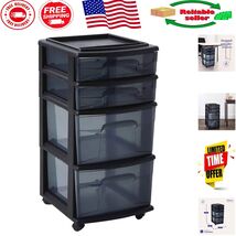 Mobile 4-Tier Organizing Cart – Perfect Clear Drawer Solution for Home &amp;... - $105.92