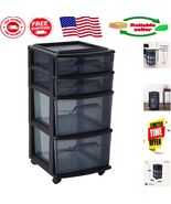Mobile 4-Tier Organizing Cart – Perfect Clear Drawer Solution for Home &amp;... - $105.92