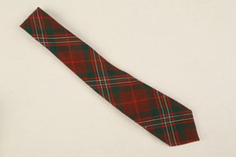 Vintage SCOTT Tartan Christmas Red Green Plaid Neck Tie 100% Wool Red Scotland - £18.73 GBP