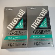 Two Maxell 214016 120 Minute Gx Silver Video Tapes High Quality Recording VCR - £5.05 GBP