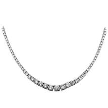 20 Ctw Round Cut Cz Diamond 18 Inch Tennis Necklace 14k White Gold Over - £241.10 GBP