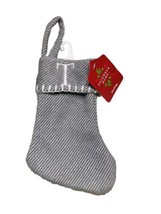 December Home Embroidered Fabric Felt Winter 12” Stocking/Holiday Letter T - £17.05 GBP