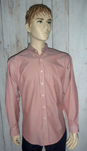 L.L Bean Men&#39;s Shirt Large 100% Cotton L/S Button Down Red Striped - $24.75