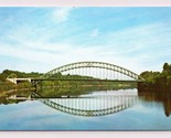 Bridge over Merrimack River Tyngsboro Massachusetts MA UNP Chrome Postca... - $3.02