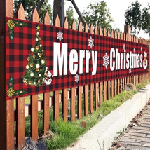 Merry Christmas Banner Outdoor Yard Decorations, Large Red Christmas Han... - $296.71 MXN