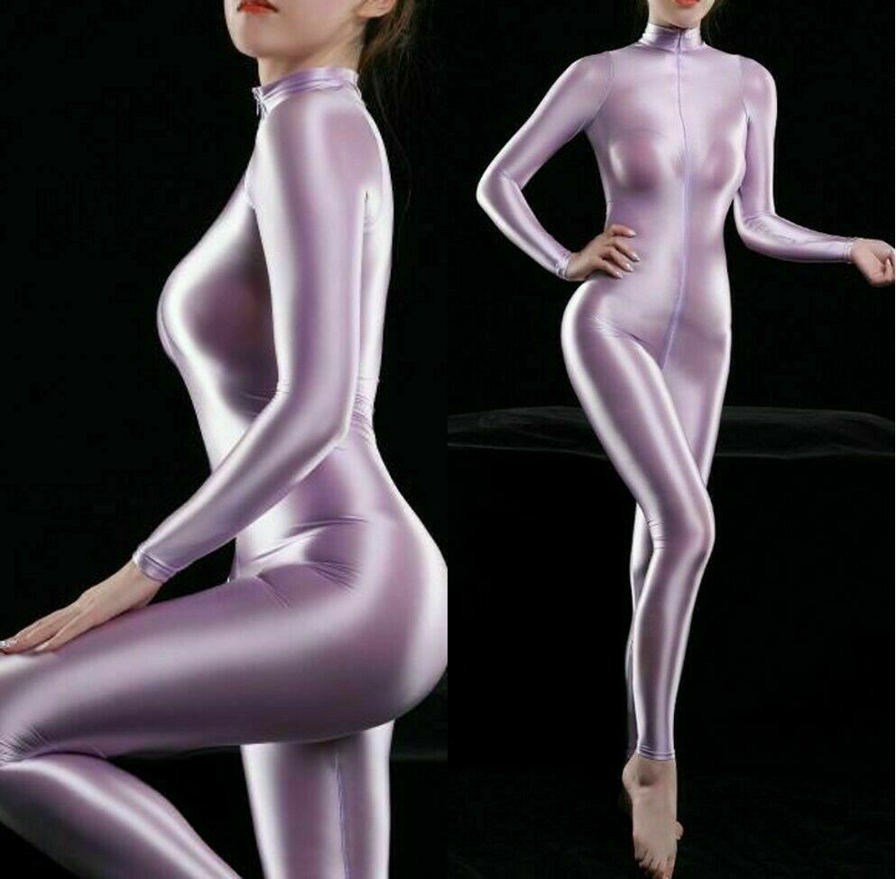 Primary image for Ladies Super Shiny Bodysuit Zipper Open Crotch Catsuit Jumpsuit Romper Clubwear