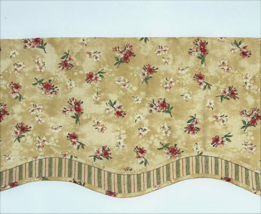 Waverly Fontanelle Floral Antique Gold 2-PC Scalloped Fairfield Valance ... - $43.00