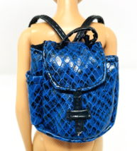 Barbie My Scene Doll Bratz Backpack Blue Snake Skin Accessory Bag Purse Cute - £9.64 GBP