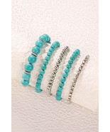 Turquoise Boho Beaded Stretch Bracelet Set - $3.86