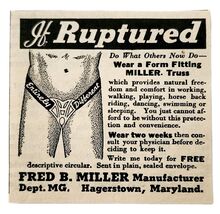 1944 Miller Rupture Hernia Prevention Truss Advertisement Quack Medicine... - $19.53 CAD