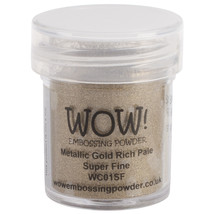 WOW! Embossing Powder Super Fine 15ml-Gold Rich Pale - £9.76 GBP
