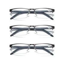 3 PK Mens Half Frame Rectangular Blue Light Blocking Reading Glasses Rea... - £10.21 GBP