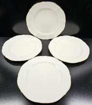 (4) Noritake Chandon Salad Plates Set White Floral Gold Trim Elegant Dis... - £47.53 GBP