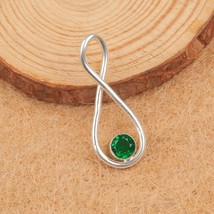 Lab Created Emerald Gemstone 925 Silver Pendant Handmade Jewelry Pendant - £9.72 GBP