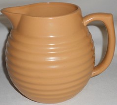 Over and Back YELLOW WARE Stoneware 64 oz BEEHIVE STYLE RIBBED PITCHER - £27.68 GBP