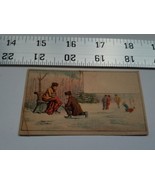 Home Treasure Trading Card Greeting Preparing To Skate Winter Pond Scene... - €8,20 EUR