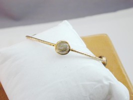 Hammered Gilt Sterling 3 Bezel Set Faceted Labradorite Quartz Bangle Bra... - £38.21 GBP