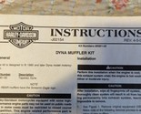 HARLEY DAVIDSON INSTRUCTION SHEET Dyna Muffler Kit. J02154. Kit#80061-00 - £3.16 GBP