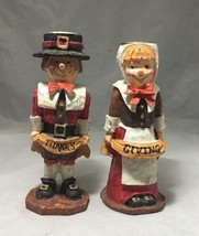 Candle Holders Thanksgiving Pilgrim Couple 5 ½” H for 7/8” size candles - $8.94