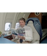 PRESIDENT RONALD REAGAN READING &quot;AIRFORCE ONE IS HAUNTED&quot; COMICAL 4X6 PHOTO - $8.99