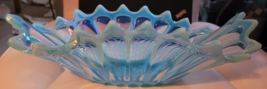 Vintage Fostoria Blue Heirloom Opalescent Glass Stunning Decorative 13.5 Inch - £62.35 GBP