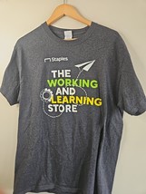 Staples &quot;The Working and Learning Store&quot; T-Shirt, Gray, Men&#39;s L - $14.99