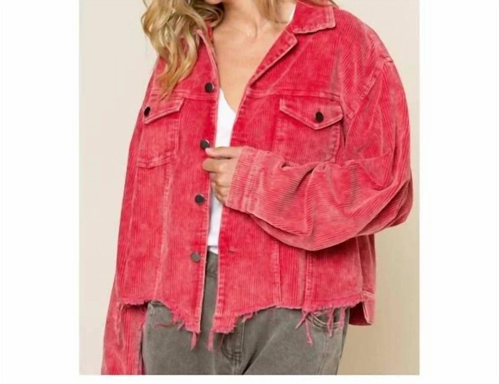 Pol corduroy trucker jacket Ruby - $42.00