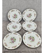 Lot Of 6 Vintage Noritake Japan 9.75&quot; Dinner Plates Peony Pattern 3060 F... - £37.85 GBP