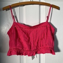 NWT Anthropologie Bandeau Bralette Stretch Back Size M Medium Pink - £19.89 GBP