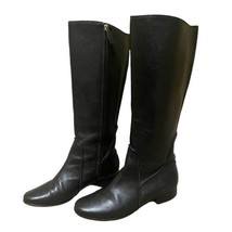 Diane Von Furstenberg Black Leather Tall Knee High Classic Boots Size 10 - $136.50