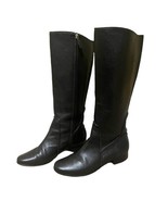 Diane Von Furstenberg Black Leather Tall Knee High Classic Boots Size 10 - £102.08 GBP