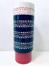 Threshold Americana Hand Painted Stoneware Red White &amp; Blue Polka Dot Ta... - $29.95