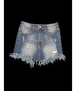 Nwot fringe denim stretchy shorts - $9.99