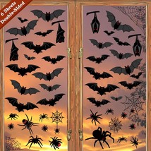 Halloween Decorations Window Clings Decor, Large Scary Silhouette Bats Spider Ki - £20.55 GBP