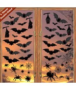 Halloween Decorations Window Clings Decor, Large Scary Silhouette Bats S... - £20.53 GBP
