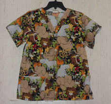 Excellent Womens Tafford Safari Animals Novelty Print Scrubs Top Size Xs - £17.53 GBP