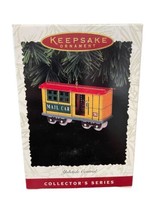 1996 Hallmark Keepsake Christmas Ornament Yuletide Central Mail Car Train - $11.49