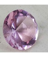 Vintage Crystal Glass Paperweight Pink Diamond Gem Shape 1.25 Inch - $8.22 CAD