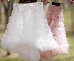 Blush Pink Knee Length Layered Tutu Skirt Women Girl High Low Holiday Tutu Skirt image 5