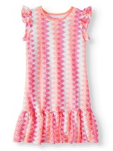 Wonder Nation Girls Knit Lace Peplum Dress Size Large (10-12) Pink Orang... - $13.54