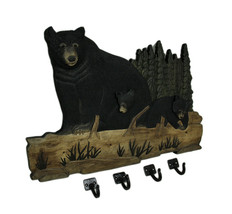 Zeckos Bear Family Decorative Hand Crafted Wooden Wall Hook Hanging - £219.66 GBP