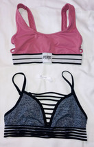 Victoria&#39;s Secret PINK  Sz XS Strappy Black, PINK Laced Sides Pinkish Se... - $21.88