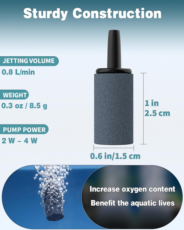 Pawfly Aquarium Air Stone 1 Inch, Fish Tank Air Stone Aerator Bubble Diffuser fo Item image 5