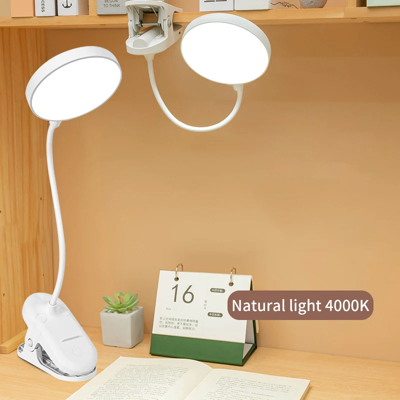 Led Table Lamp USB Rechargeable Night Light With Folding Clamp Study Sta... - $7.71+