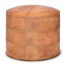 Round pouf ottoman ,ideal for , foot rest , extra seating , ottoman tray , floor - £199.83 GBP