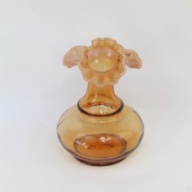 Vintage Fenton Art Glass - Ruffle Top Honey Amber Opalescent 1980’s Marked Fento - £22.14 GBP