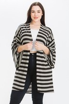 Women&#39;s Plus Size Striped Cardigan With Kimono Style Sleeves (2XL) - $28.71