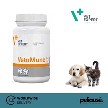 Vetexpert VetoMune Food Supplement for Dogs &amp; Cats Immune System Boost 60 Caps - £20.19 GBP