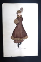 Antique Fashion Design Hand Colored Illustration Art Signed Annie Horton... - €42,79 EUR